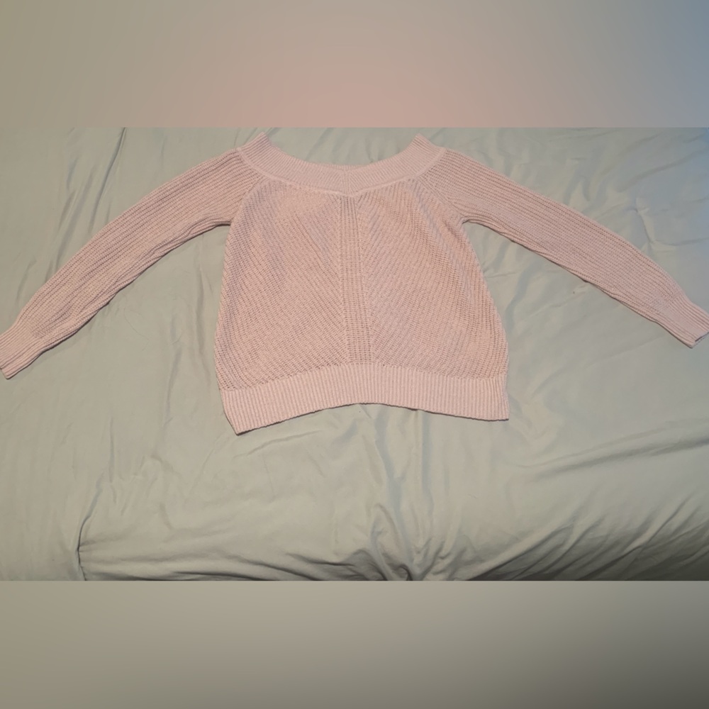 Abercrombie and Fitch Pink V-Neck Sweater